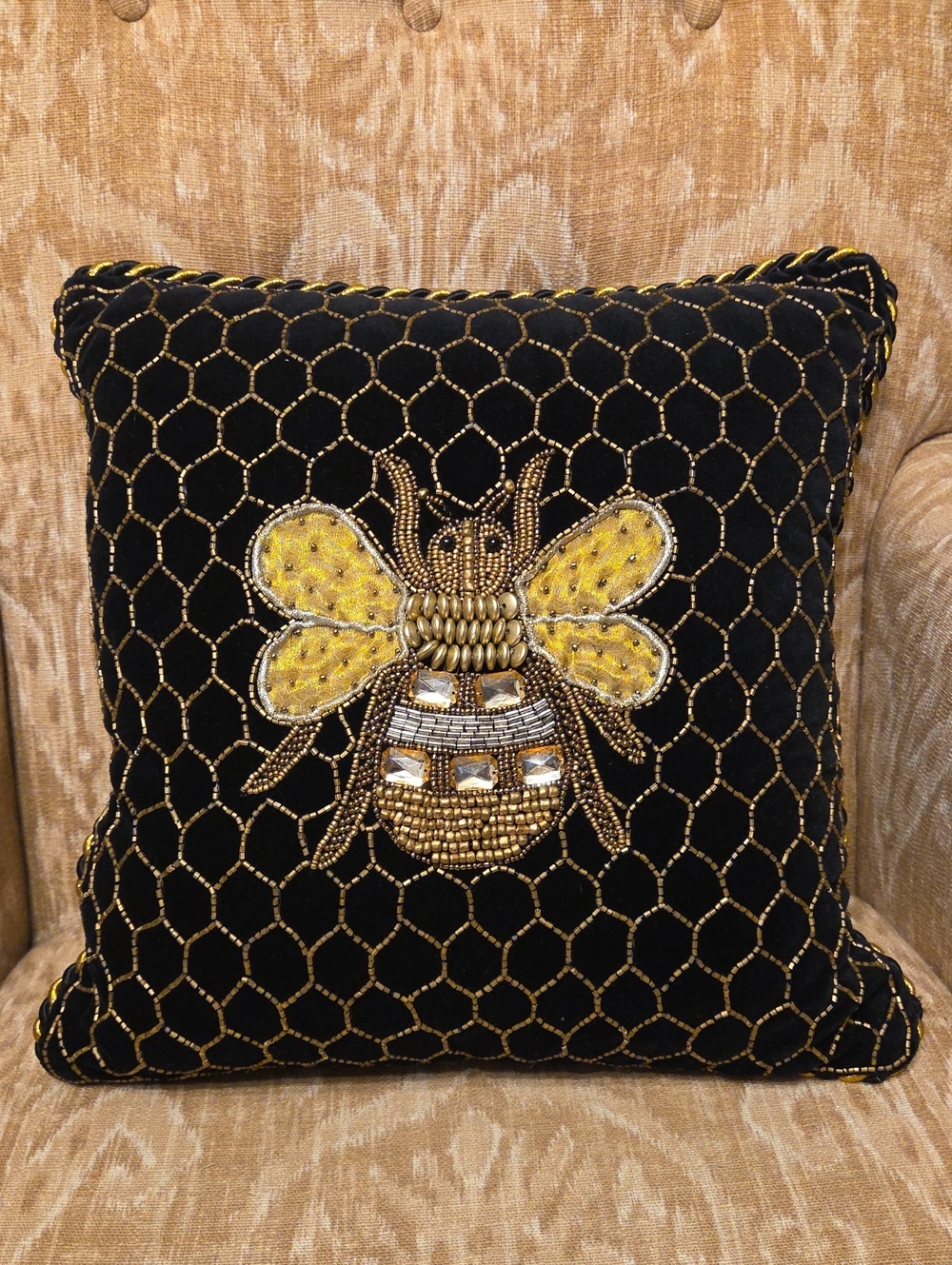 MacKenzie-Childs Queen Bee Accent Pillow - Picture 2 of 5